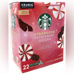 Starbucks Peppermint Mocha Coffee Blend K-Cups (22 ct) Christmas Limited 2 boxes